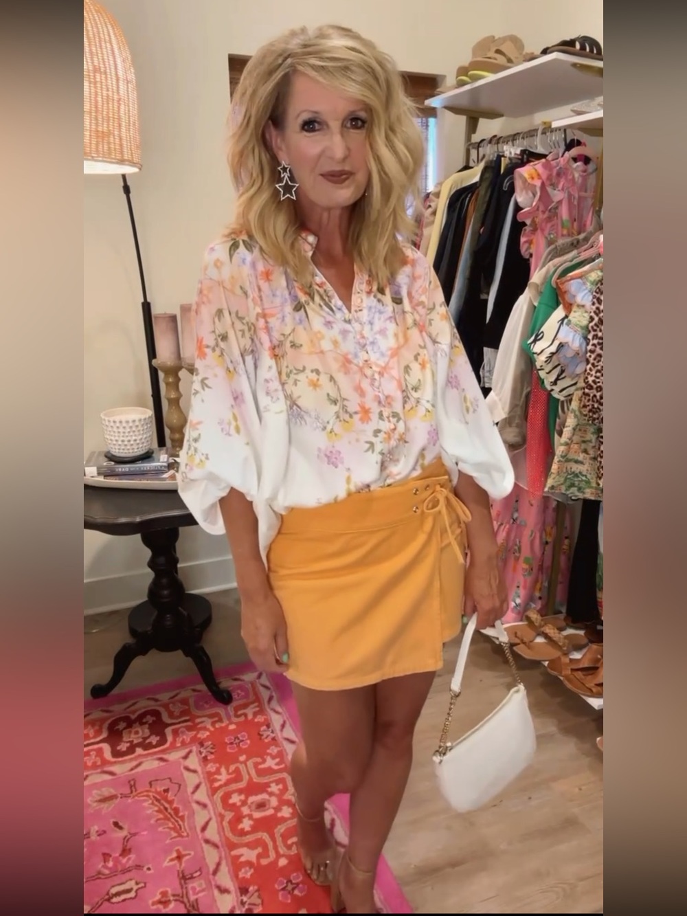 Mango Denim Orange Skirt